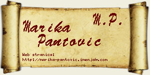 Marika Pantović vizit kartica